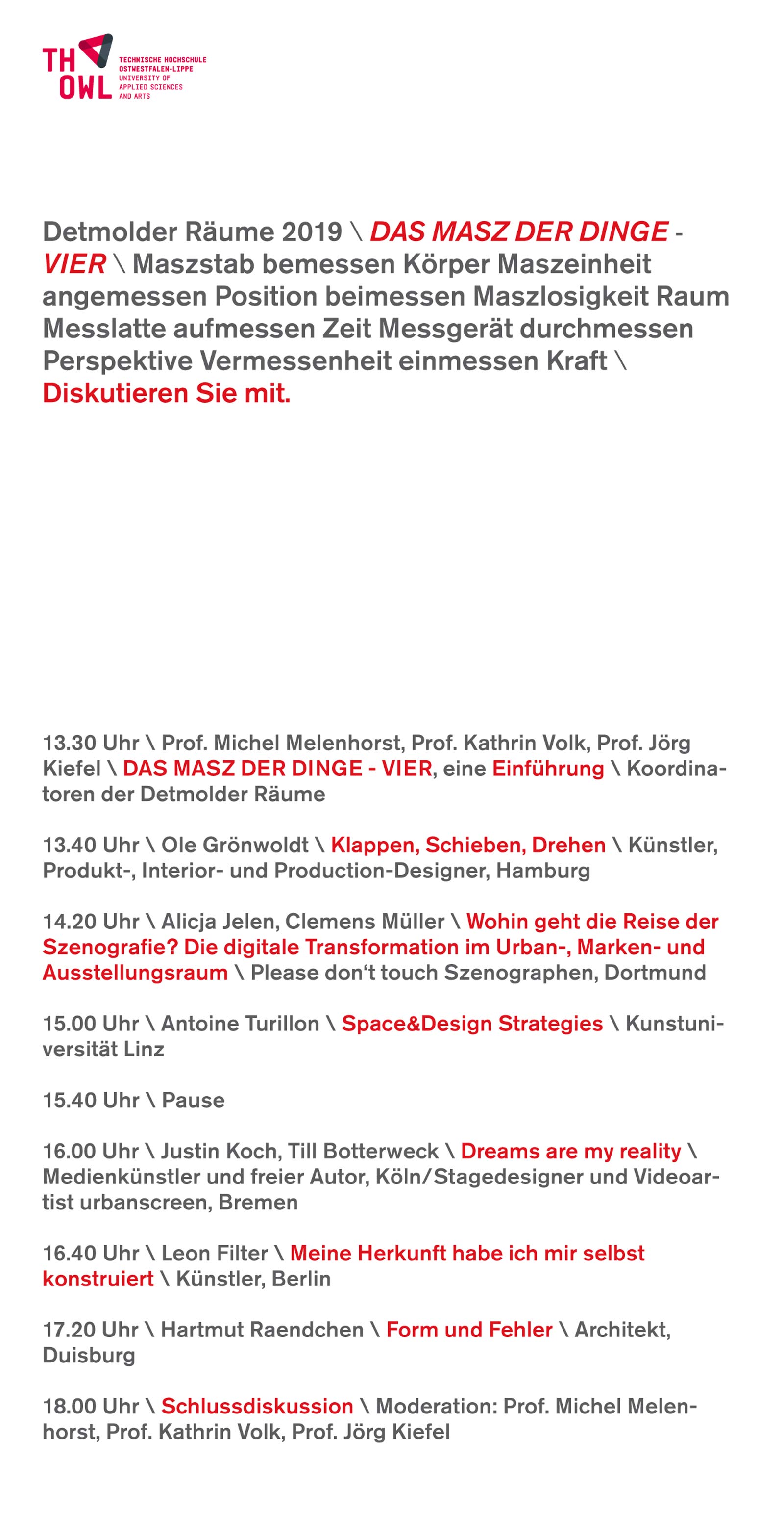 Detmolder Schule für Innenarchitektur Konferenz